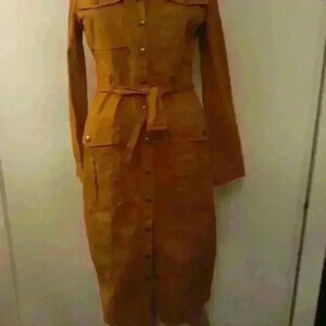 Fashion nova Cargo orangey brown sexy party, office Casual dress  S M